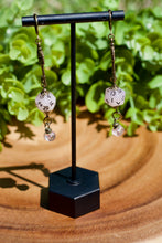 Load image into Gallery viewer, Handmade Dice Earrings - Pink and Bronze Keys
