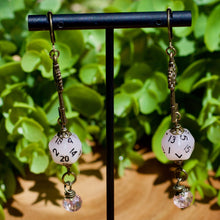 Load image into Gallery viewer, Handmade Dice Earrings - Pink and Bronze Keys