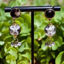 Load image into Gallery viewer, Handmade Dice Earrings - Elegant White and Gold
