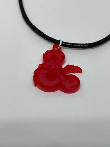 Acrylic D&D Logo Necklace in Red (Misprint!)