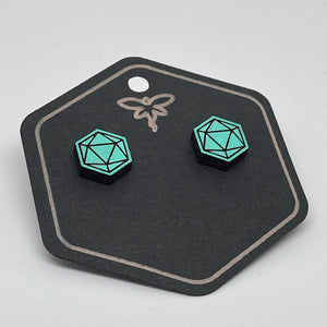 D&D d20 Colorful Stud Earrings