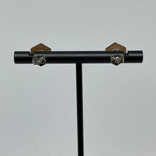 Load image into Gallery viewer, Small d20 Walnut Wood Earrings
