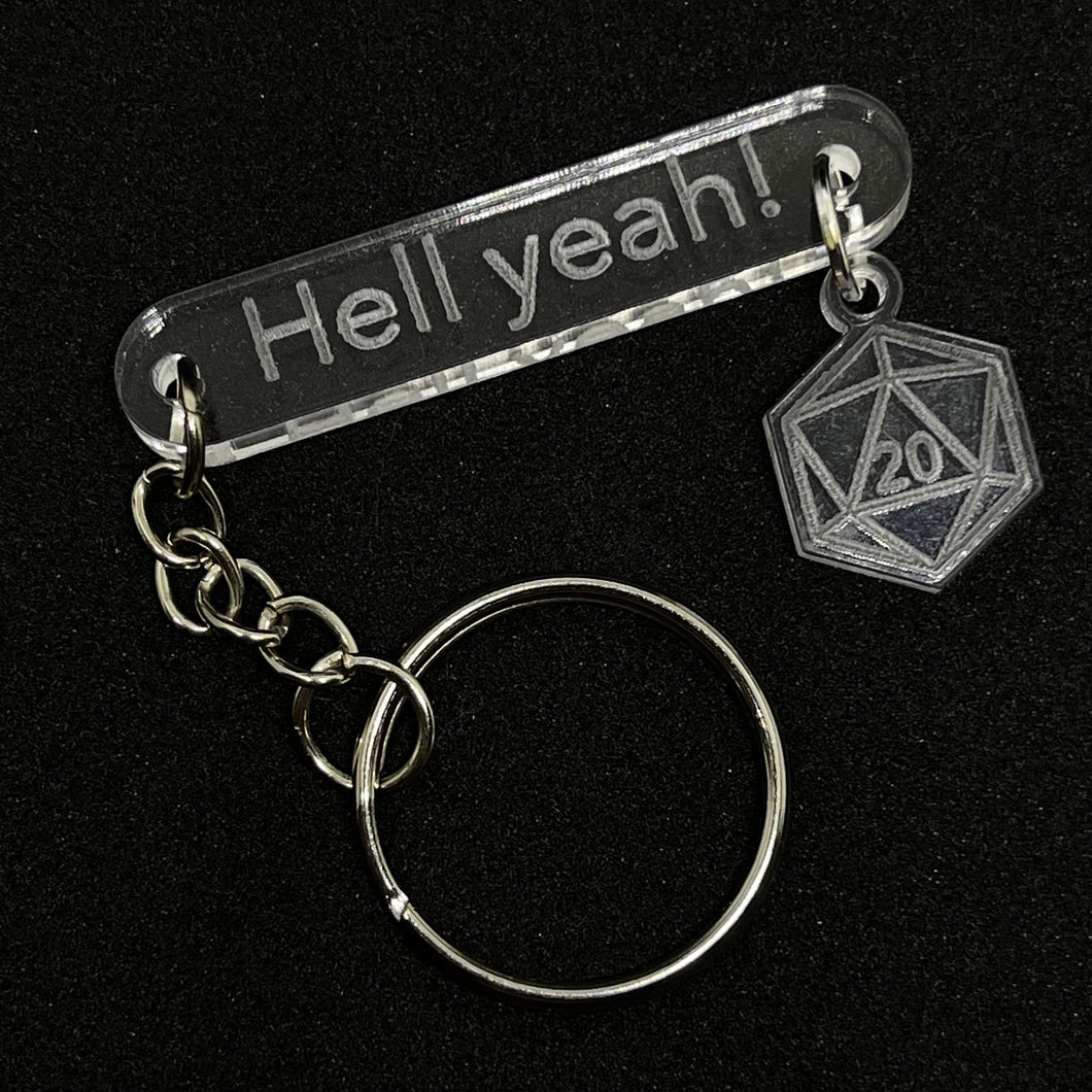 d20 Hell Yeah! Keychain