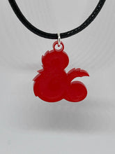Load image into Gallery viewer, Acrylic D&amp;D Logo Necklace in Red (Misprint!)
